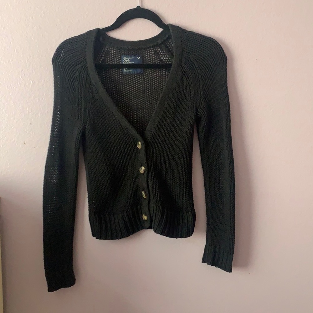 Black Cable Knit Cardigan